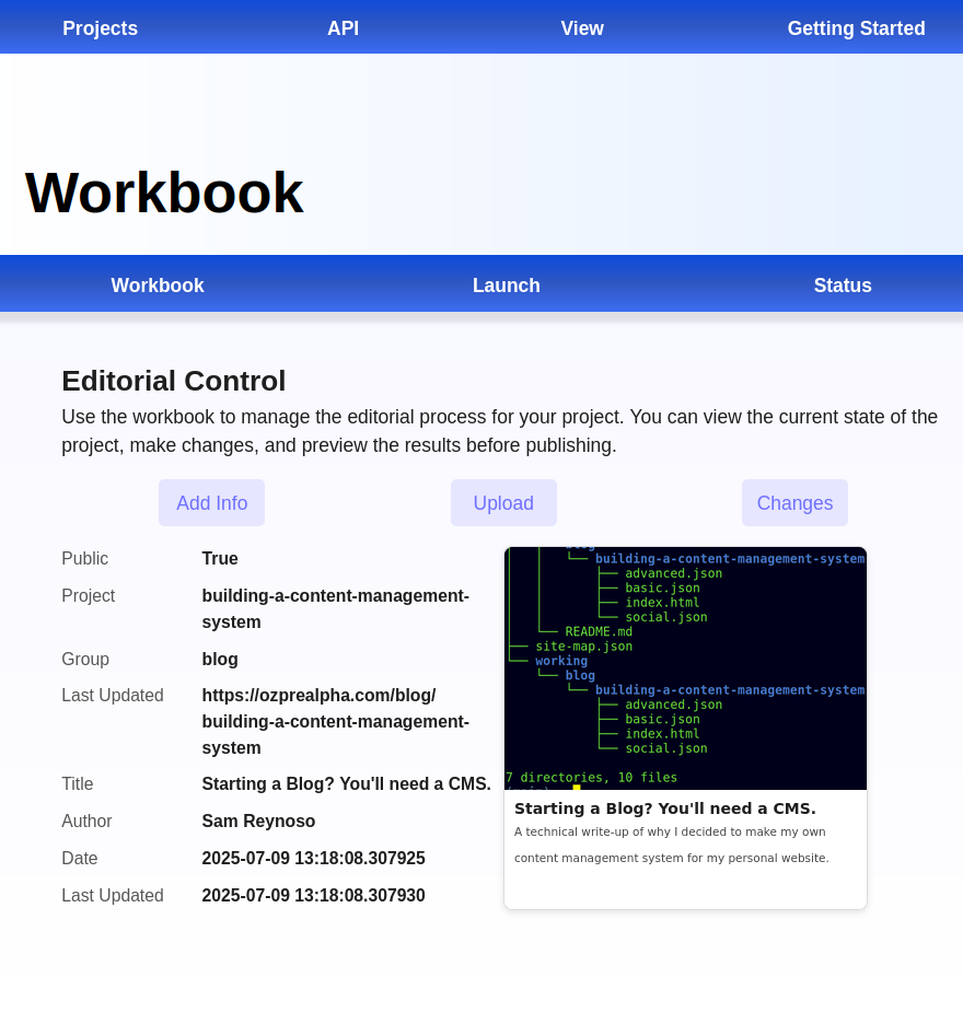 Project Workbook